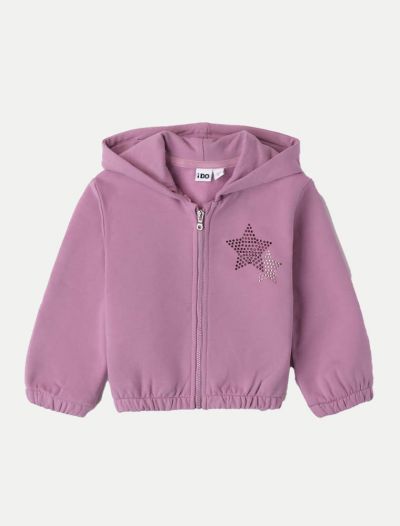 Maglia in felpa aperta I Do - grape