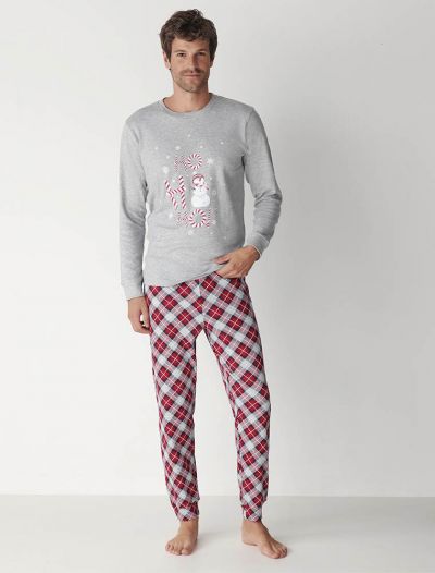 Pigiama lungo Cotonella - rosso