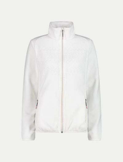 Maglia in pile con zip Cmp - bianco gesso