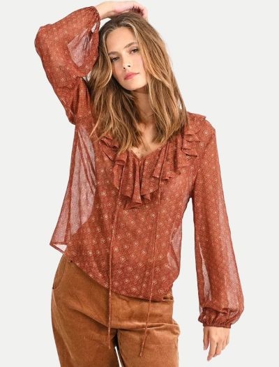 Camicia manica lunga giovane Molly Bracken - mattone