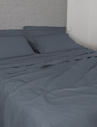 Lenzuola piana 2 piazze Cavalieri - denim