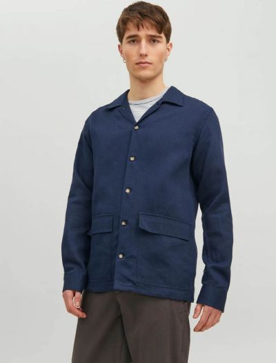 Camicia manica lunga casual Jack & Jones - navy