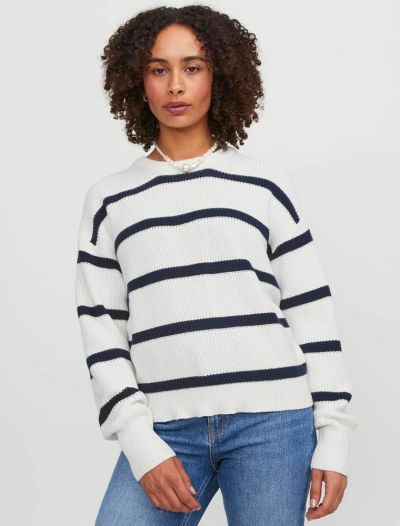 Pullover manica lunga Jjxx - blu bianco