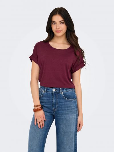 T-shirt manica corta Only - burgundy