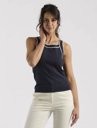 Top Emme - navy bianco