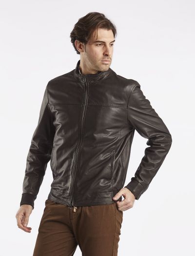 Giubbino in pelle Milestone - moro