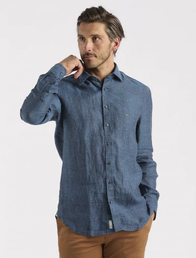 Camicia manica lunga lino Michael Kors - blu