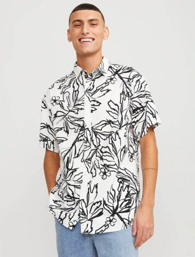 Camicia manica corta casual Jack & Jones - cloud dancer