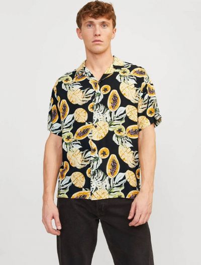 Camicia manica corta casual Jack & Jones - black