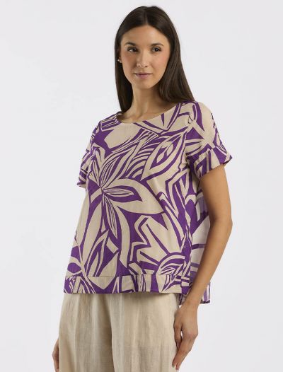 Camicia manica corta Emme - viola fiore