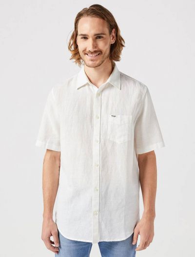 Camicia manica corta casual Wrangler - white