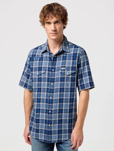 Camicia manica corta casual Wrangler - light blue