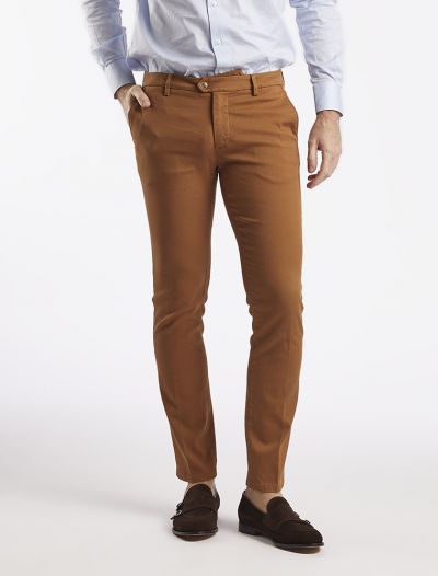 Pantalone casual Teleria Zed - cognac