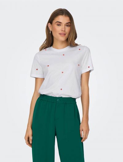 T-shirt manica corta Only - cuore