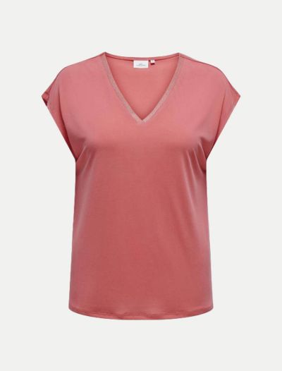 T-shirt manica corta Only - Carmakoma - rose