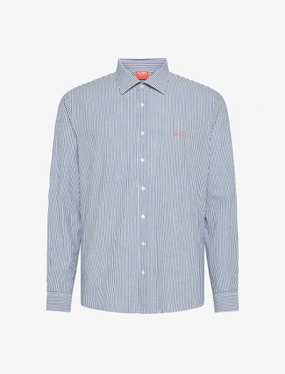 Camicia manica lunga Sun68 - navy bianco