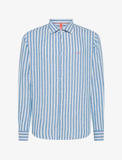 Camicia manica lunga Sun68 - blu bianco