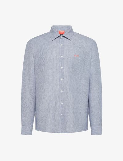 Camicia manica lunga Sun68 - navy bianco