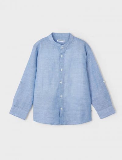 Camicia manica lunga lino Mayoral - celeste