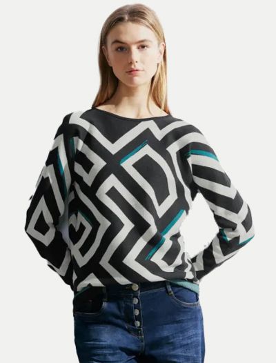 Pullover manica lunga Cecil - black