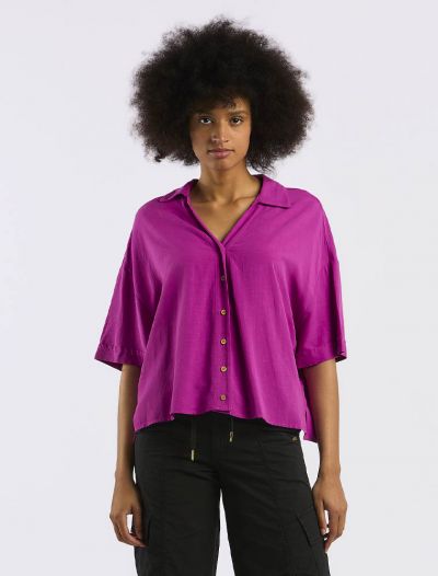 Camicia manica corta Coconuda - orchidea