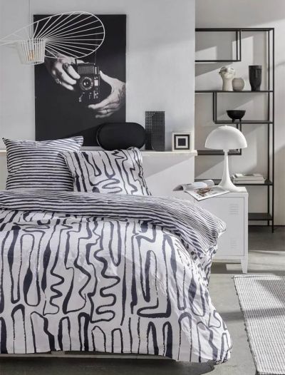 Copripiumino 2 piazze Bianca-sisu - bianco nero