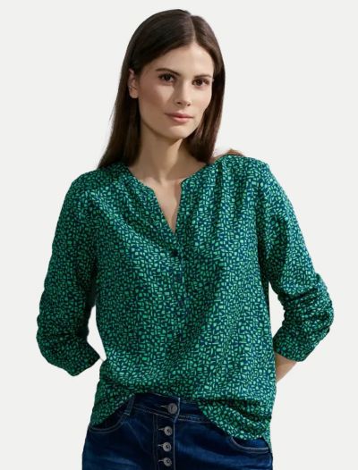 Camicia manica lunga curvy Cecil - verde blu