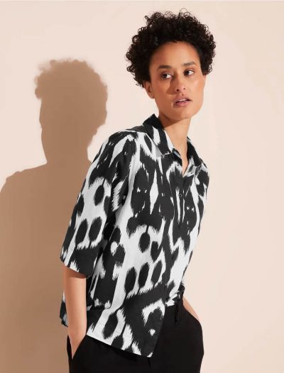 Camicia manica corta Street One - nero bianco