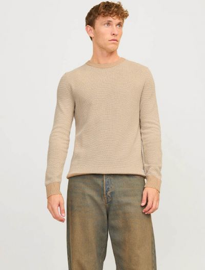 Maglia manica lunga Jack & Jones - oatmeal