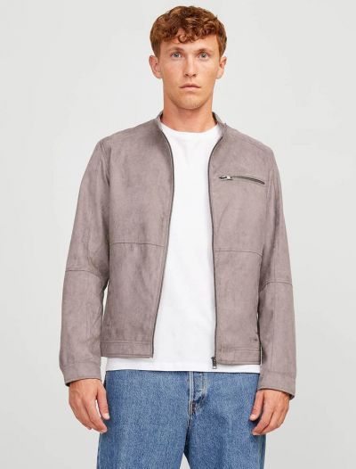 Giubbino ecopelle Jack & Jones - fango