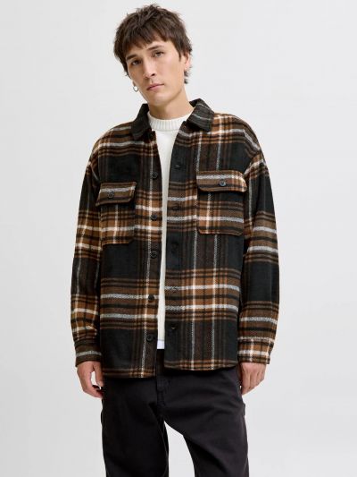 Camicia manica lunga flanella Jack & Jones - marrone