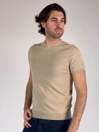 Maglia manica corta Blu Homme - sabbia
