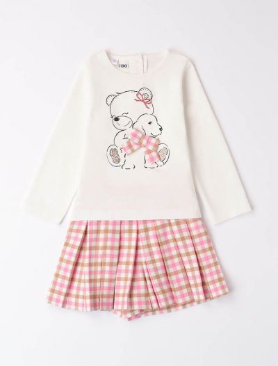 Completo maglia con gonna I Do - biscotto