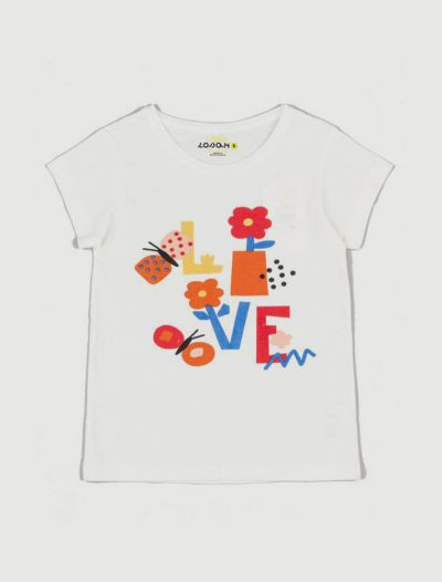 T-shirt manica corta Losan - ecru