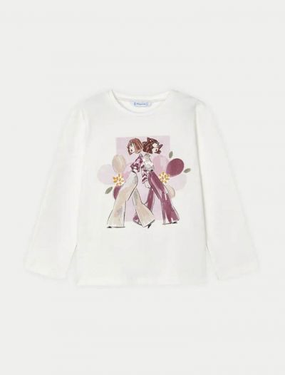T-shirt manica lunga Mayoral - beige rosa