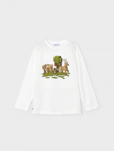 T-shirt manica lunga Mayoral - panna