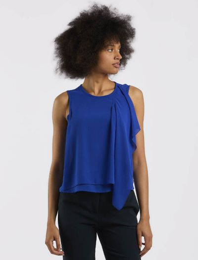 Camicia manica corta Rinascimento - blu cina