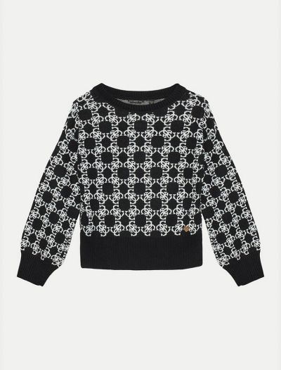 Pullover manica lunga Guess - bianco nero