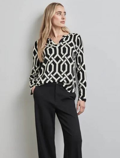 Camicia manica lunga Street One - nero bianco