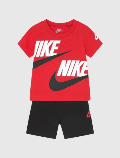 Completo maglia e pantalone corto Nike - rosso nero