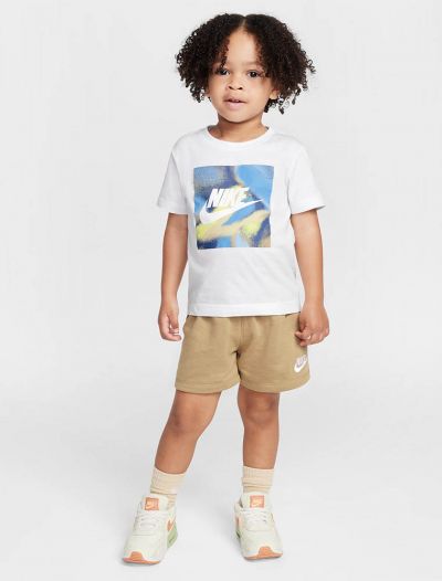 Completo maglia e pantalone corto Nike - bianco militare