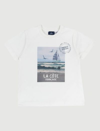 T-shirt manica corta Chicco - panna