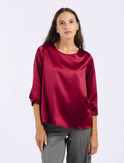 Camicia manica lunga giovane Rinascimento - bordeaux