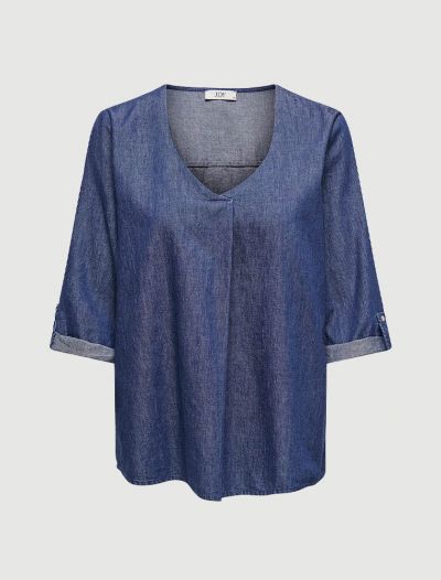 Camicia manica corta Jdy - medium blue denim