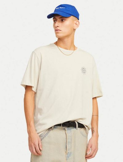 T-shirt manica corta Jack & Jones - beige chiaro