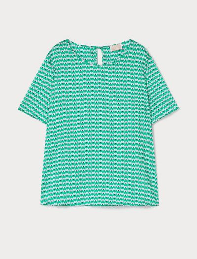 Camicia manica corta curvy Persona Now - verde azzurro