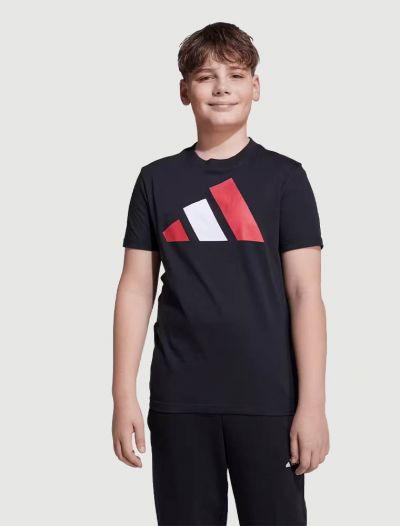 T-shirt manica corta sportiva Adidas - nero rosso