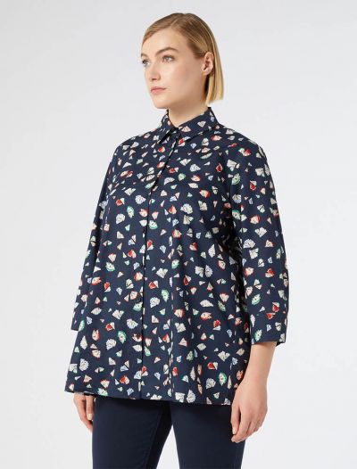 Camicia manica lunga curvy Persona - blu
