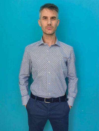 Camicia manica lunga Bottega Artigiana - bianco azzurro