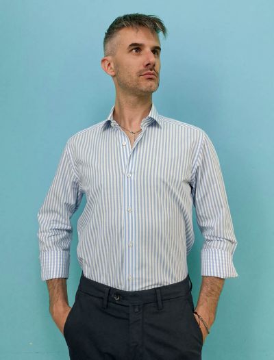 Camicia manica lunga Xacus - azzurro bianco